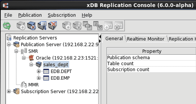 Selecting a publication for shadow table history cleanup