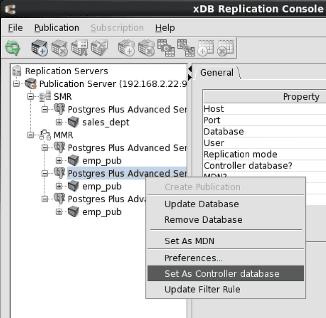 Setting the controller database