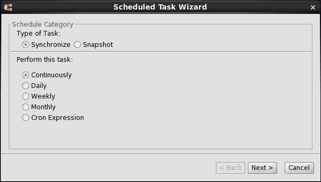 Scheduled Task Wizard dialog box