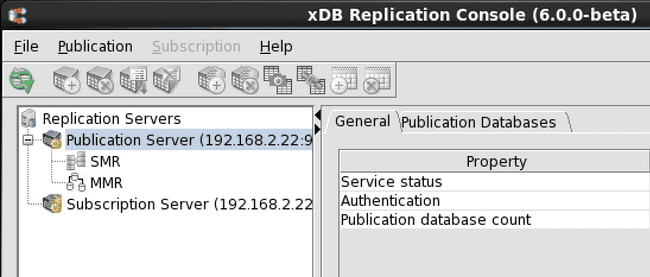 Replication tree after removing a publication database