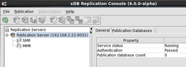 Replication tree after registering a publication server