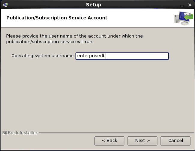 Publication/subscription server operating system account