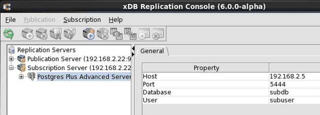 Selecting a subscription database definition for removal